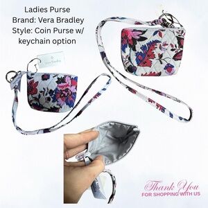Vera Bradley Gray Floral Wristlet